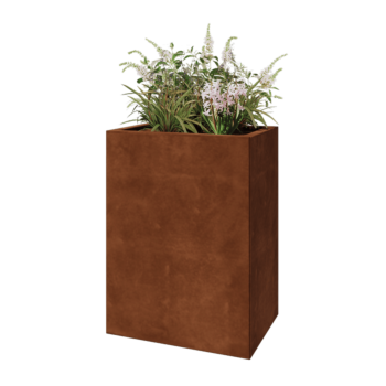 Corten steel planter - Rectangle - 60 x 40 x 80 cm - With bottom plate
