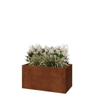 Corten steel planter - Rectangle - 100 x 50 x 50 cm - With bottom plate
