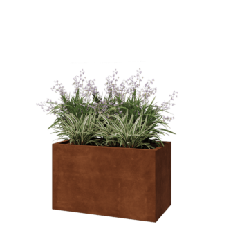 Corten steel planter - Rectangle - 100 x 50 x 60 cm - With bottom plate