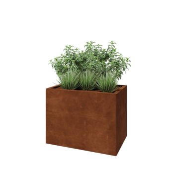 Corten steel planter - Rectangle - 80 x 50 x 60 cm - Without bottom plate
