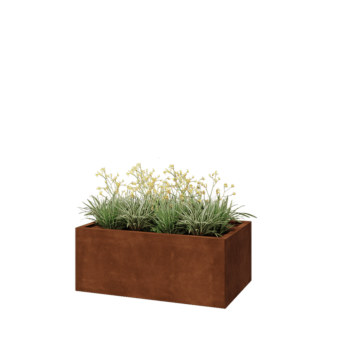 Corten steel planter - Rectangle - 100 x 60 x 40 cm - Without bottom plate