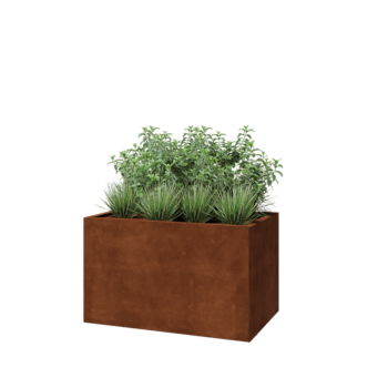Corten steel planter - Rectangle - 100 x 60 x 60 cm - Without bottom plate