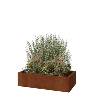 Corten steel planter - Rectangle - 120 x 60 x 30 cm - Without bottom plate
