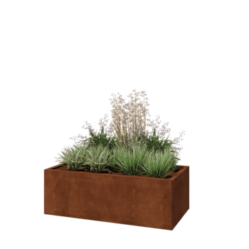 Corten steel planter - Rectangle - 120 x 60 x 40 cm - Without bottom plate