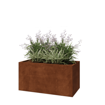 Corten steel planter - Rectangle - 120 x 60 x 60 cm - With bottom plate