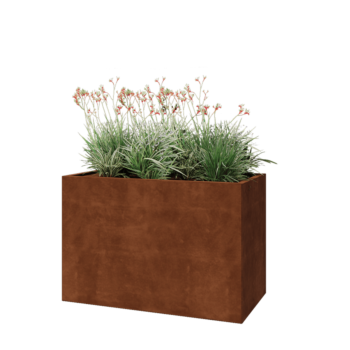 Corten steel planter - Rectangle - 120 x 60 x 80 cm - With bottom plate