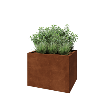 Corten steel planter - Rectangle - 80 x 60 x 60 cm - Without bottom plate