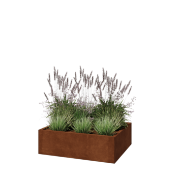 Corten steel planter - Rectangle - 100 x 80 x 30 cm - Without bottom plate