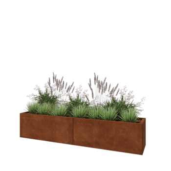 Corten steel planter XXL - Rectangle - 200 x 40 x 40 cm - Without bottom plate