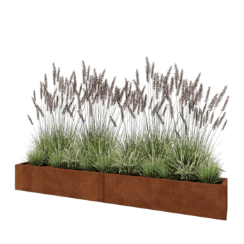 Corten steel planter XXL - Rectangle - 240 x 30 x 30 cm - Without bottom plate