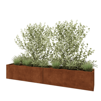 Corten steel planter XXL - Rectangle - 240 x 40 x 40 cm - Without bottom plate