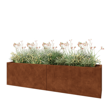 Corten steel planter XXL - Rectangle - 240 x 50 x 60 cm - Without bottom plate