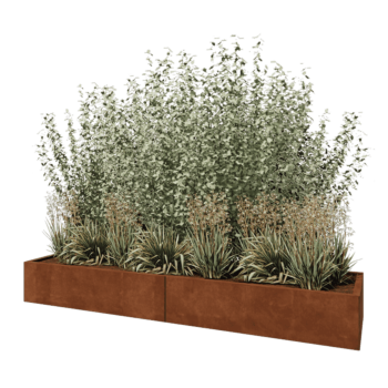 Corten steel planter XXL - Rectangle - 240 x 60 x 30 cm - Without bottom plate