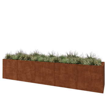 Corten steel planter XXL - Rectangle - 500 x 100 x 100 cm - Without bottom plate