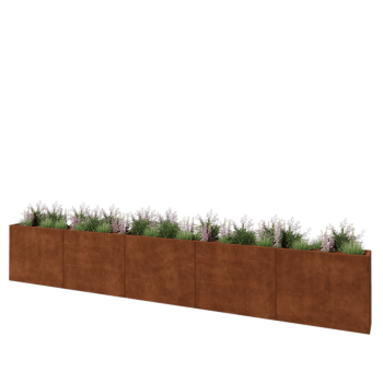 Corten steel planter XXL - Rectangle - 500 x 30 x 80 cm - Without bottom plate