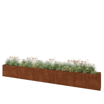 Corten steel planter XXL - Rectangle - 500 x 40 x 60 cm - Without bottom plate