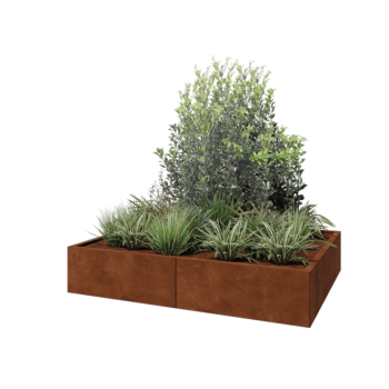Corten steel planter XXL - Rectangle - 160 x 120 x 30 cm - Without bottom plate