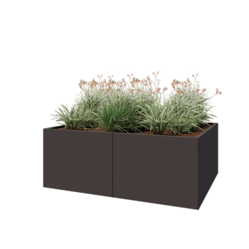 Steel planter XXL - Rectangle - 160 x 120 x 60 cm - RAL7016 matt (anthracite grey) - With bottom plate
