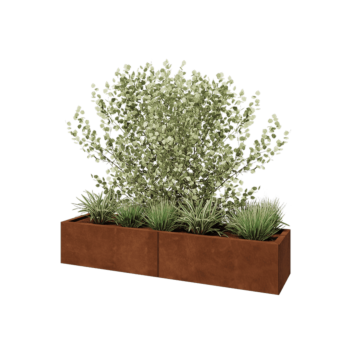 Corten steel planter XXL - Rectangle - 160 x 40 x 30 cm - Without bottom plate