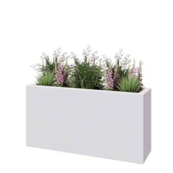 Fibreglass planter - Rectangle - 120 x 30 x 60 cm - RAL9010 matt (white) - With bottom