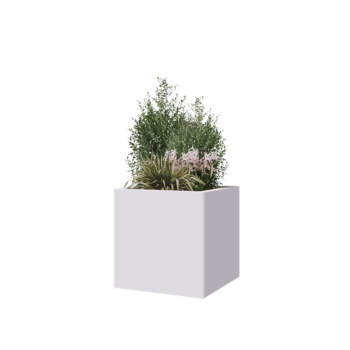 Steel planter - Square - 50 x 50 x 50 cm - RAL9005 matt (white) - Without bottom plate