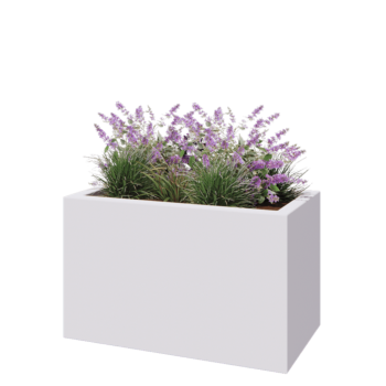 Fibreglass planter - Rectangle - 100 x 50 x 60 cm - RAL9010 matt (white) - With bottom