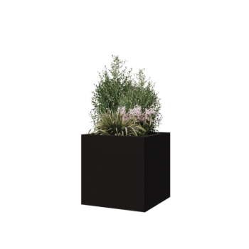 Steel planter - Square - 50 x 50 x 50 cm - RAL9005 matt (black) - Without bottom plate