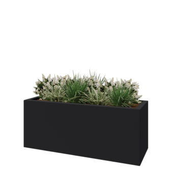 Fibreglass planter - Rectangle - 150 x 50 x 60 cm - RAL7021 matt (black grey) - With bottom