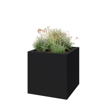 Fibreglass planter - Square - 100 x 100 x 100 cm - RAL7021 matt (black grey) - With bottom