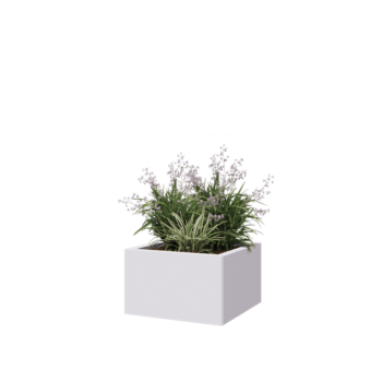 Steel planter - Square - 50 x 50 x 30 cm - RAL9005 matt (white) - With bottom plate