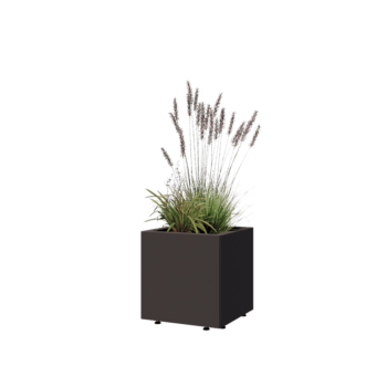 Steel planter - Square - 40 x 40 x 40 cm - RAL7016 matt (anthracite grey) - With bottom plate - With legs