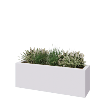 Fibreglass planter - Rectangle - 120 x 30 x 40 cm - RAL9010 matt (white) - With bottom