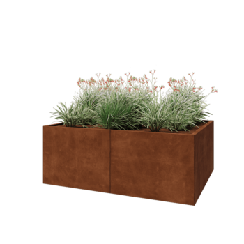 Corten steel planter XXL - Rectangle - 160 x 120 x 60 cm - With bottom plate