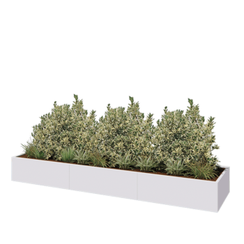 Steel planter XXL - Rectangle - 360 x 80 x 40 cm - RAL9005 matt (white) - Without bottom plate