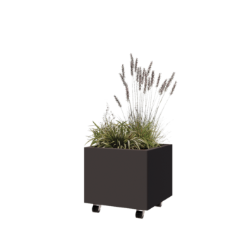 Steel planter - Square - 50 x 50 x 40 cm - Other RAL colour - With bottom plate - With wheels