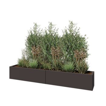 Steel planter XXL - Rectangle - 200 x 30 x 30 cm - RAL7016 matt (anthracite grey) - With bottom plate