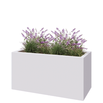 Fibreglass planter - Rectangle - 120 x 50 x 60 cm - RAL9010 matt (white) - With bottom