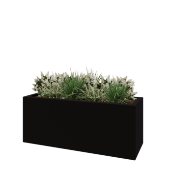 Fibreglass planter - Rectangle - 150 x 50 x 60 cm - RAL9005 matt (black) - With bottom