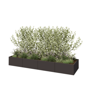Steel planter XXL - Rectangle - 320 x 80 x 40 cm - RAL7016 matt (anthracite grey) - Without bottom plate