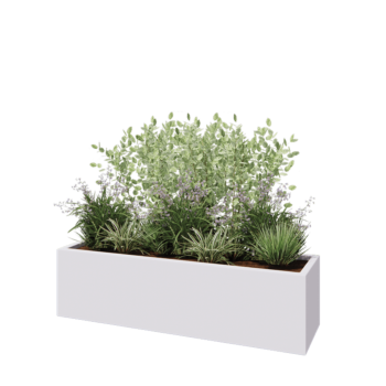 Fibreglass planter - Rectangle - 150 x 40 x 40 cm - RAL9010 matt (white) - With bottom