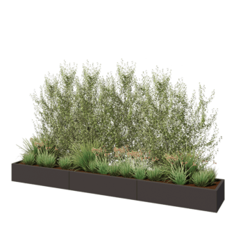 Steel planter XXL - Rectangle - 360 x 50 x 30 cm - RAL7016 matt (anthracite grey) - Without bottom plate