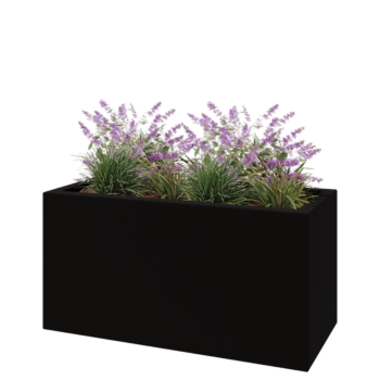 Fibreglass planter - Rectangle - 120 x 50 x 60 cm - RAL9005 matt (black) - With bottom