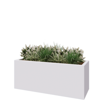 Fibreglass planter - Rectangle - 150 x 50 x 60 cm - RAL9010 matt (white) - With bottom