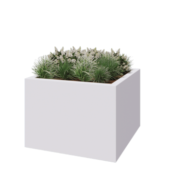 Fibreglass planter - Square - 140 x 140 x 100 cm - RAL9010 matt (white) - With bottom