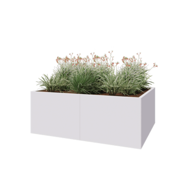 Steel planter XXL - Rectangle - 160 x 120 x 60 cm - RAL9005 matt (white) - Without bottom plate