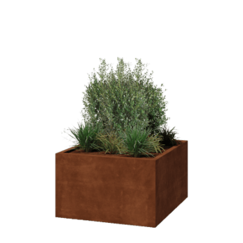 Corten steel planter - Square - 100 x 100 x 60 cm - Welded - Without bottom plate