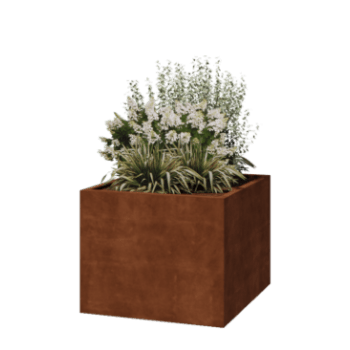 Corten steel planter - Square - 100 x 100 x 80 cm - Welded - Without bottom plate
