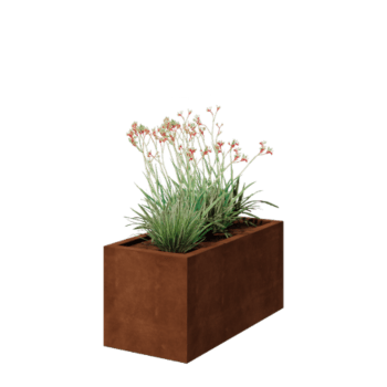 Corten steel planter - Rectangle - 100 x 50 x 50 cm - Welded - With bottom plate