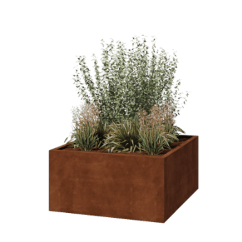 Corten steel planter - Square - 120 x 120 x 60 cm - Welded - Without bottom plate