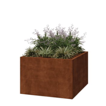 Corten steel planter - Square - 120 x 120 x 80 cm - Welded - Without bottom plate